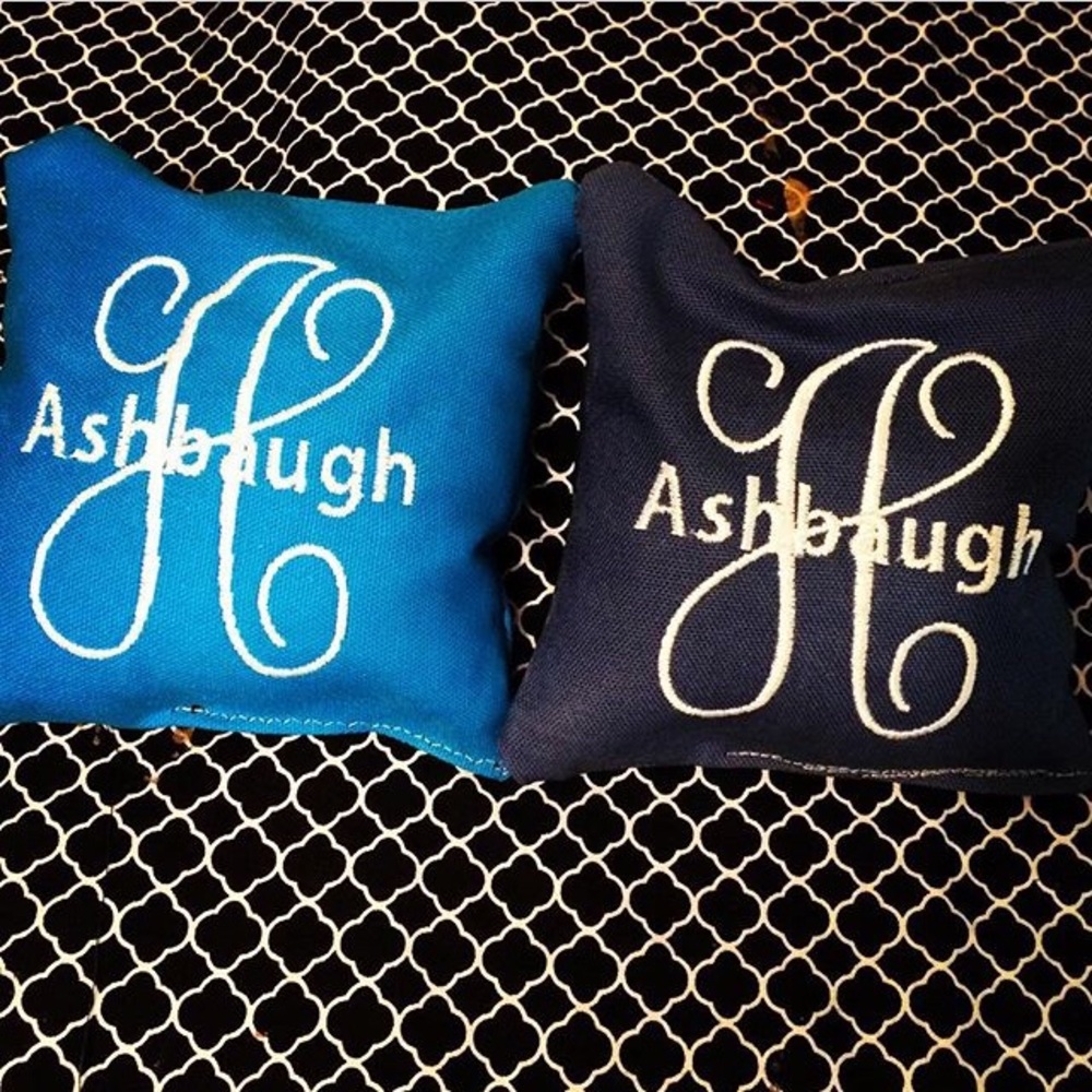 Custom embroidered cornhole bags